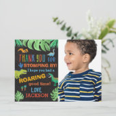 Dinosaur Birthday Foto Dank je wel Kaart (Staand voorkant)