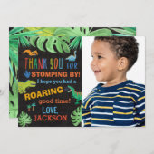 Dinosaur Birthday Foto Dank je wel Kaart (Voorkant / Achterkant)