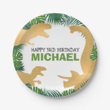 Dinosaur Birthday Gold Dino Trex Boy Kinder