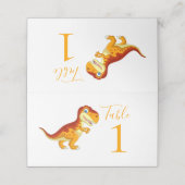 Dinosaur BIRTHDAY Gold Place Card Plaatskaartje (Buitenkant ongevouwen)