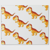 Dinosaur Birthday Gold Wrapping Paper Cadeaupapier (Vlak)