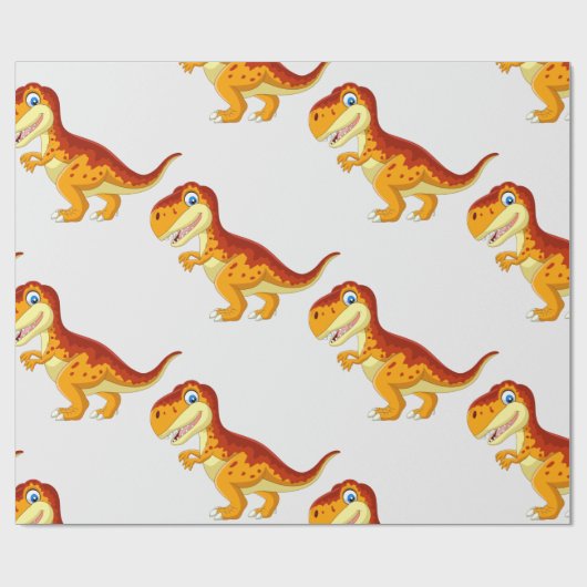 Dinosaur Birthday Gold Wrapping Paper Cadeaupapier (Vlak)