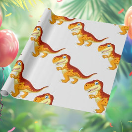 Dinosaur Birthday Gold Wrapping Paper Cadeaupapier