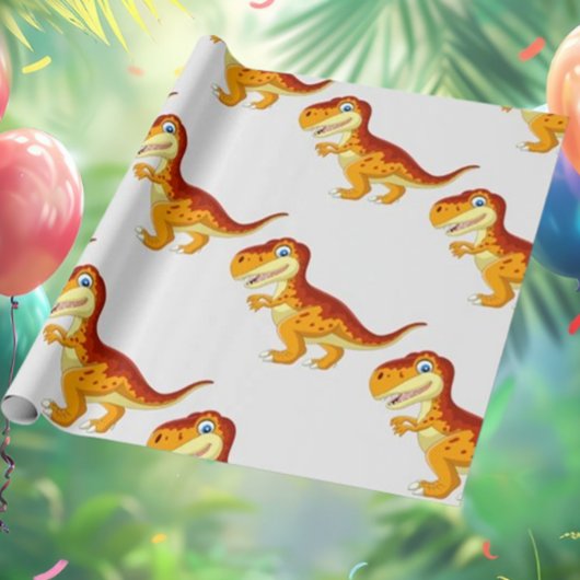 Dinosaur Birthday Gold Wrapping Paper Cadeaupapier
