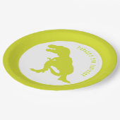 Dinosaur Birthday Green Papieren Bordje (Gekanteld)