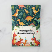 Dinosaur Birthday Greeting Card – Fun Dino Party 2 Kaart (Binnen)