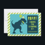 Dinosaur Birthday Hartelijk dank Bedankkaart<br><div class="desc">Laat iedereen weten hoeveel je ze waardeert. Bewerk eenvoudig de naam aan de voorzijde en het persoonlijke bericht aan de achterzijde!</div>
