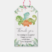 Dinosaur Birthday I Baby shower Bedankt Cadeaulabel (Voorkant)