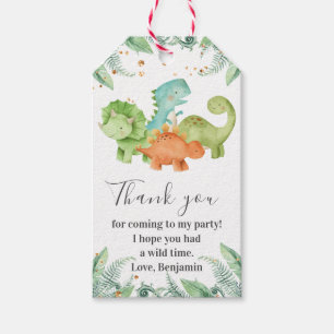 Dinosaur Birthday I Baby shower Bedankt Cadeaulabel