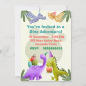 Dinosaur Birthday Invitation – 5x7 Kids Party Card Kaart (Achterkant)