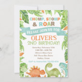 Dinosaur Birthday Invitation, Dino Invitation Kaart (Voorkant)