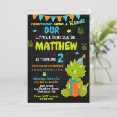 Dinosaur birthday invitation - Dino party invite Kaart (Staand voorkant)