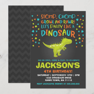 Dinosaur Birthday Invitation Dinosaur Dig Party Kaart