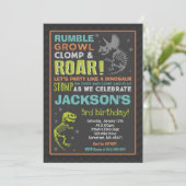 Dinosaur Birthday Invitation Dinosaur Fossil Party Kaart (Staand voorkant)