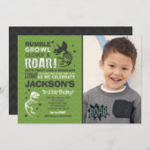 Dinosaur Birthday Invitation Dinosaur Fossil Party Kaart (Voorkant / Achterkant)