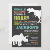 Dinosaur Birthday Invitation Dinosaur Fossil Party Kaart (Voorkant)