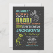 Dinosaur Birthday Invitation Dinosaur Fossil Party Kaart (Voorkant)
