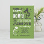 Dinosaur Birthday Invitation Dinosaur Fossil Party Kaart (Staand voorkant)