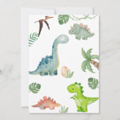 Dinosaur Birthday Invitation, Dinosaur Invitation Kaart (Achterkant)
