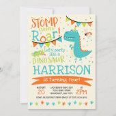 Dinosaur Birthday Invitation Dinosaur Roar Party Kaart (Voorkant)