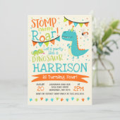 Dinosaur Birthday Invitation Dinosaur Roar Party Kaart (Staand voorkant)