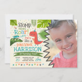 Dinosaur Birthday Invitation Dinosaur Roar Party Kaart (Voorkant)