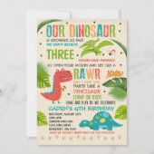 Dinosaur Birthday Invitation Dinosaur T-Rex Party Kaart (Voorkant)