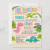 Dinosaur Birthday Invitation Dinosaur T-Rex Party Kaart (Voorkant)