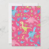 Dinosaur Birthday Invitation for Girl Kaart (Achterkant)