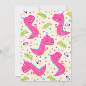 Dinosaur Birthday Invitation Girl Dinosaur Party Kaart (Achterkant)