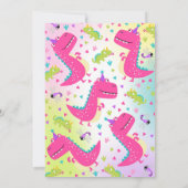 Dinosaur Birthday Invitation Girl Dinosaur Party Kaart (Achterkant)