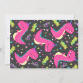 Dinosaur Birthday Invitation Girl Dinosaur Party Kaart (Achterkant)