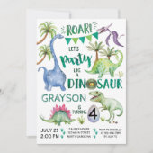 Dinosaur Birthday Invitation Party as a Dinosaur Kaart (Voorkant)