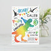 Dinosaur Birthday Invitation Party as a Dinosaur Kaart (Staand voorkant)
