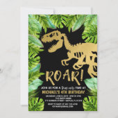 Dinosaur Birthday Invitation Roar Dino Party Boy Kaart (Voorkant)