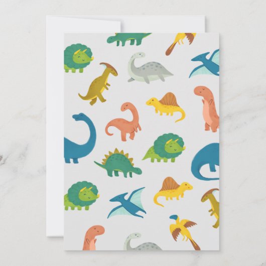 Dinosaur Birthday Invitation Sjabloon Kaart (Achterkant)