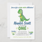 Dinosaur Birthday Invitation - T-Rex Invite Kaart (Voorkant)