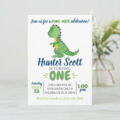 Dinosaur Birthday Invitation - T-Rex Invite Kaart (Staand voorkant)