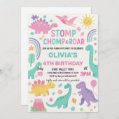 Dinosaur Birthday Invitations Feestdagenkaart (Voorkant / Achterkant)