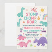 Dinosaur Birthday Invitations Feestdagenkaart (Voorkant / Achterkant)
