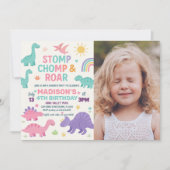 Dinosaur Birthday Invitations Feestdagenkaart (Voorkant)