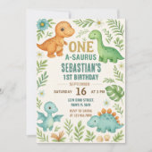 Dinosaur Birthday Invitations Feestdagenkaart (Voorkant)