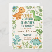 Dinosaur Birthday Invitations Feestdagenkaart (Voorkant / Achterkant)