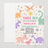 Dinosaur Birthday Invitations Feestdagenkaart (Voorkant / Achterkant)