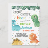 Dinosaur Birthday Invitations Kaart (Voorkant)