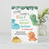 Dinosaur Birthday Invitations Kaart (Staand voorkant)