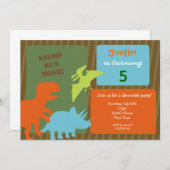 Dinosaur Birthday Invitations Kaart (Voorkant / Achterkant)