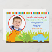 Dinosaur Birthday Invitations Kaart (Voorkant / Achterkant)
