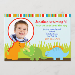 Dinosaur Birthday Invitations Kaart