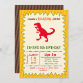 Dinosaur Birthday Invitations Kaart (Voorkant / Achterkant)